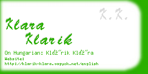 klara klarik business card
